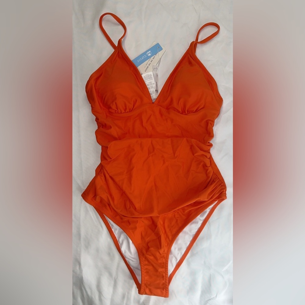 Cupshe Swimsuit Women’s One Piece V-Neck Scalloped Mesh Swimsuit